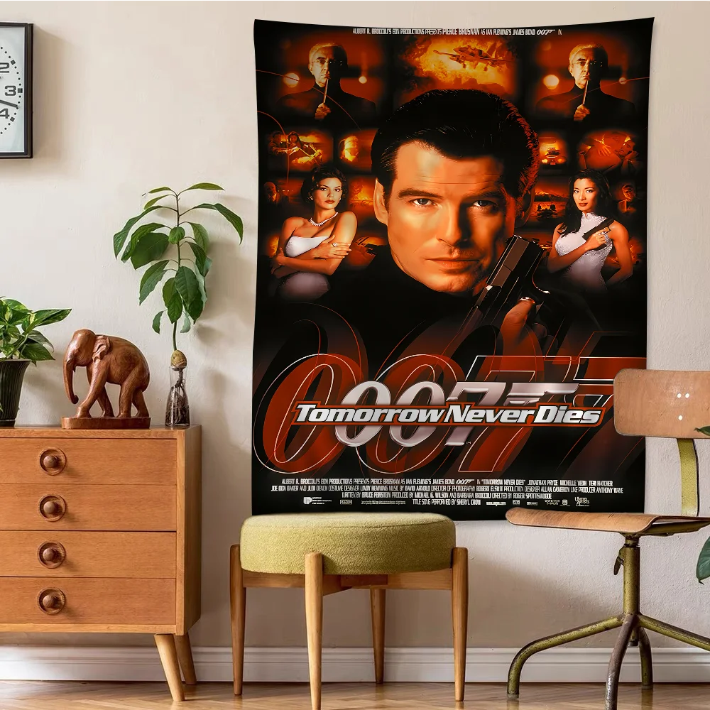 Film J-James B-Bond 007 Printed Large Wall Tapestry Indian Buddha Wall Decoration Witchcraft Bohemian Hippie Decor Blanket