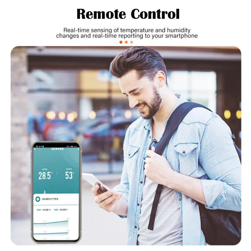 Doodle Smart Wifi مستشعر درجة الحرارة والرطوبة اللاسلكي، كاشف الربط الذكي، حماية أتمتة البناء عن بعد