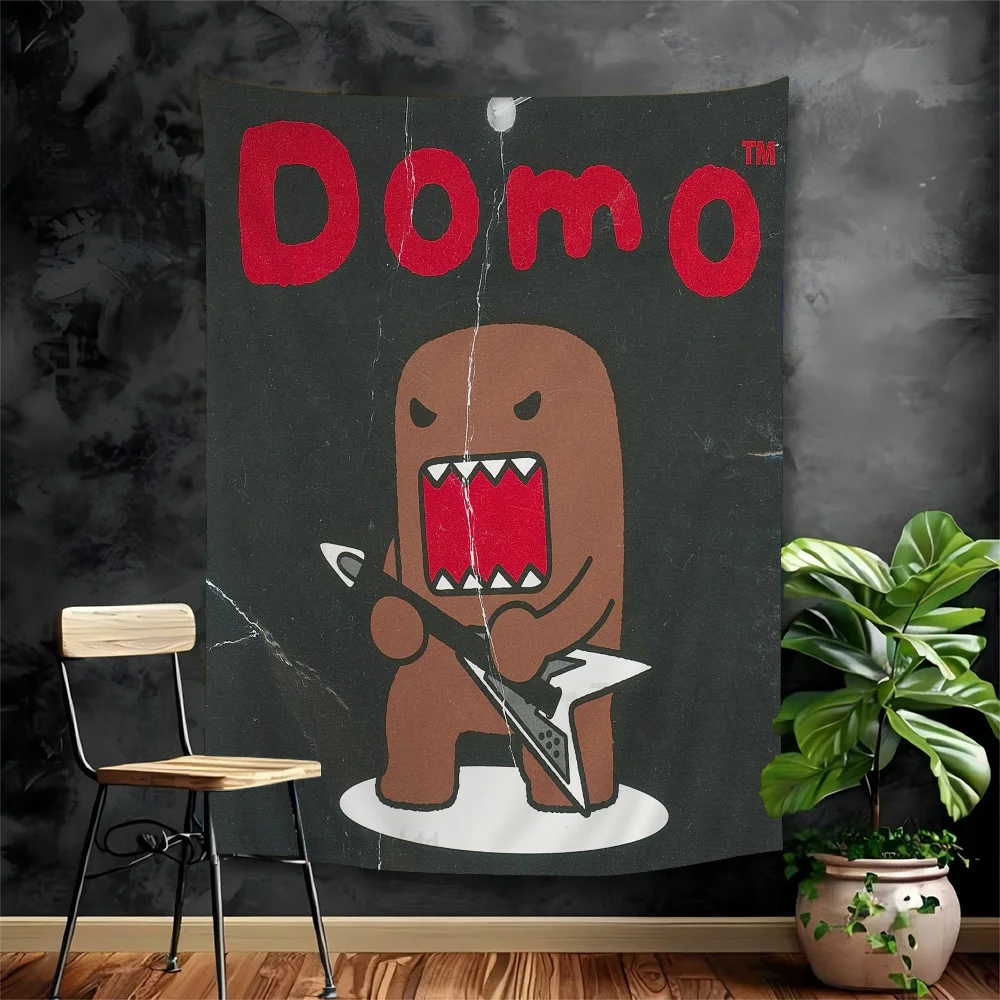 Cute Domo-Kun Anime Tapestry Indian Buddha Wall Decoration Witchcraft Bohemian Hippie Wall Hanging Sheets