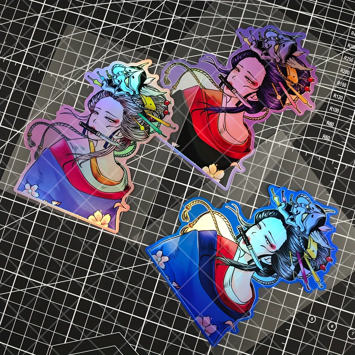 1PC Eye-Catching Geisha Art Sticker Bundle, Vibrant Decals with Intricate Designs for Standout Customization of Laptops and Cars