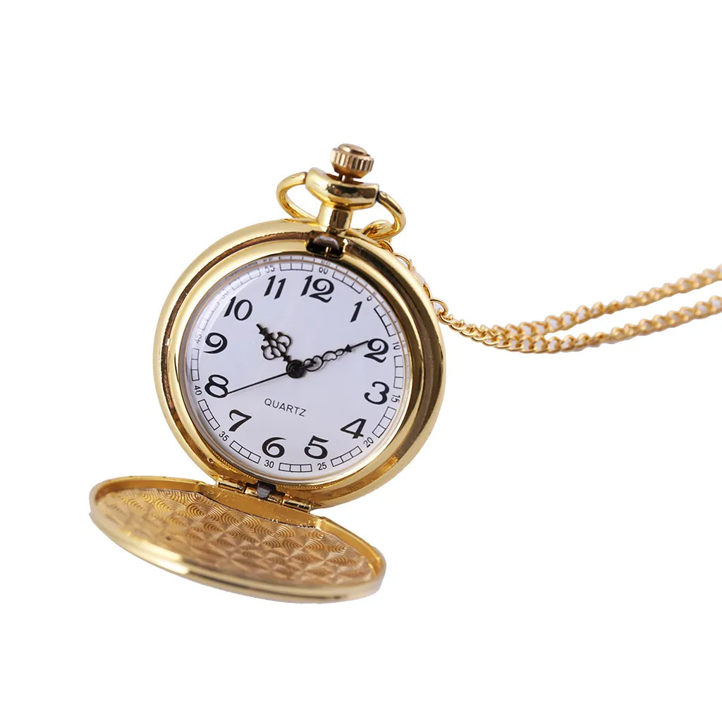 Classic Large Pocket Watch Two-Faced Gold Fashion Trend Court Style Long Chain Pocket Watch Easy-To-Read Digital Scale Watches