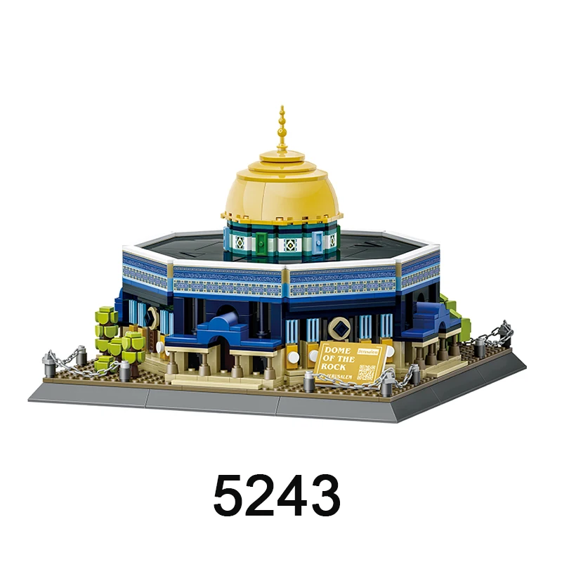 World Landmarks Block Toys Jerusalem Dome of the Rock Building Blocks Street View Construction Toys Building Set Kids Gifts 5243