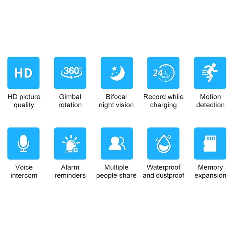 Beveiligingscamera Met 360 °, Kleur Nachtzicht/Hd/Spotlight/Voice Intercorm Eu Plug