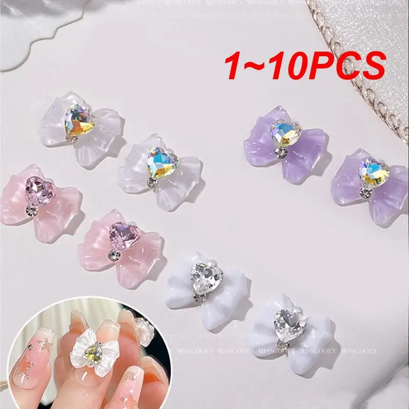 Nail Art Accessories Eye-catching Individuality Versatile Functional Unique 3d Nail Art Accessories Heart Knot Nail Trim