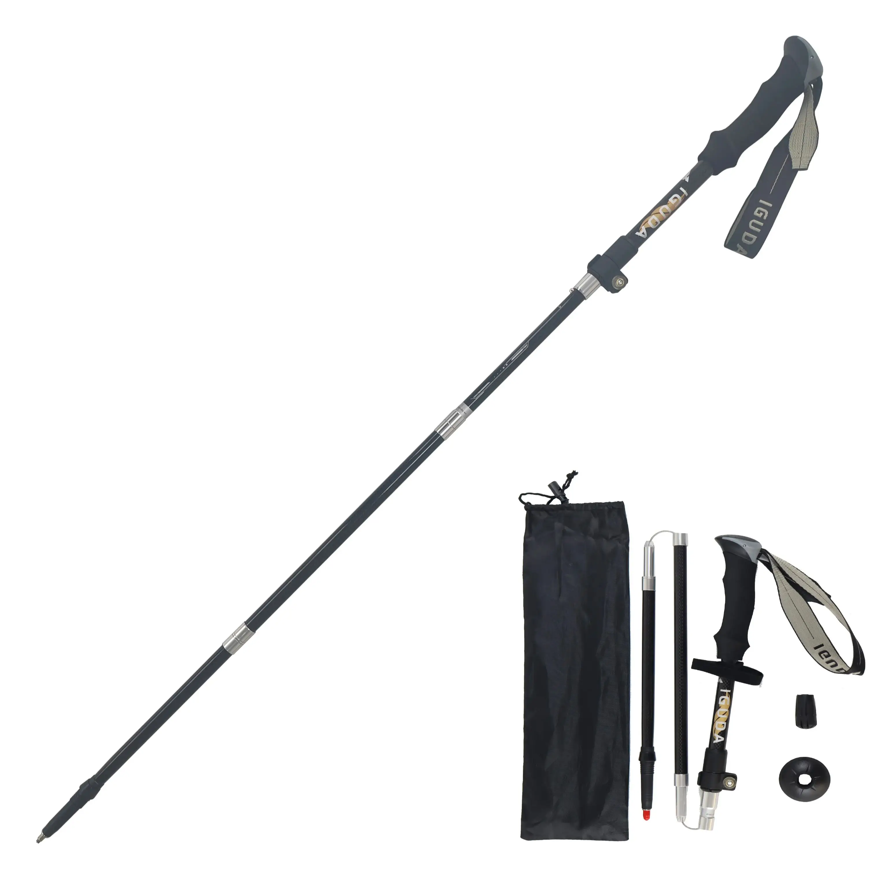 Trekking Poles Carbon Fiber Collapsible Telescopic Sticks Lightweight Walking Hiking Stick Climbing Stick telescopic cane