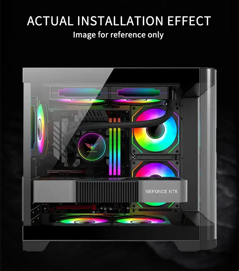 VENTIPRO 4PRO ARGB PC Case Fan 120mm PWM High Airflow Quiet Cooling Fan For Desktop Computer Case CPU Cooler image 6