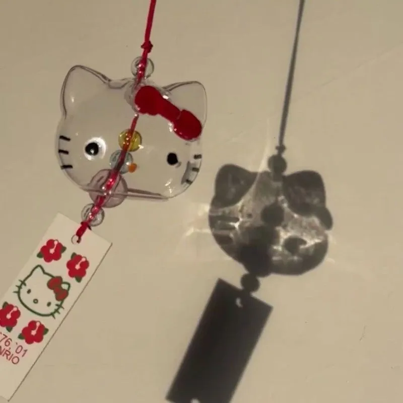 Peripheral Hello Kitty style cat wind chimes, Japanese style cute wind chimes, mini car pendants, birthday gift accessories