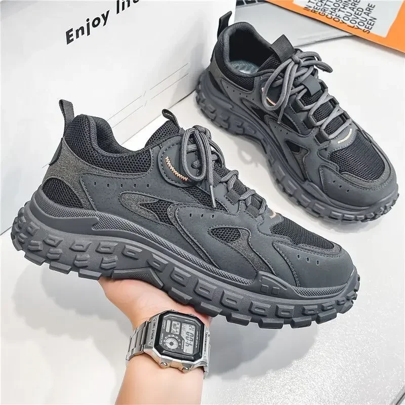 Labor Protection Shoes for Men New Breathable Mesh Men\'s Shoes Anti Slip and Wear-resistant Sports Dad Shoes