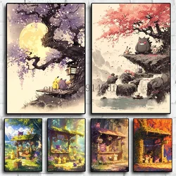 Pokemon Retro Cartoon Poster Pikachu Gengar Classic Anime Figures Canvas Painting Wall Art Picture Modern Home Decor Kids Gifts