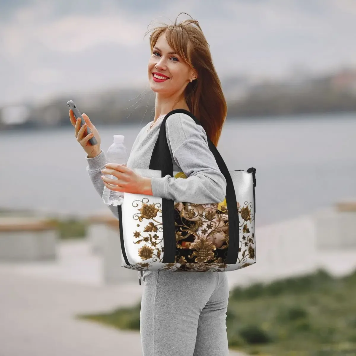 مخصص مريم العذراء البقالة التسوق حمل حقيبة المرأة سعة كبيرة سانت الكاثوليكية المسيحية شاطئ رياضة حقائب السفر