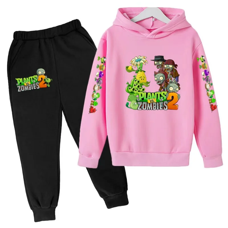 Kids Fall/Winter Hoodie Boy Girl Toddler Pullover 3-12Yrs Fashion Cartoon Game Print Clothes Casual Top+Pants 2P Sports Coat Set