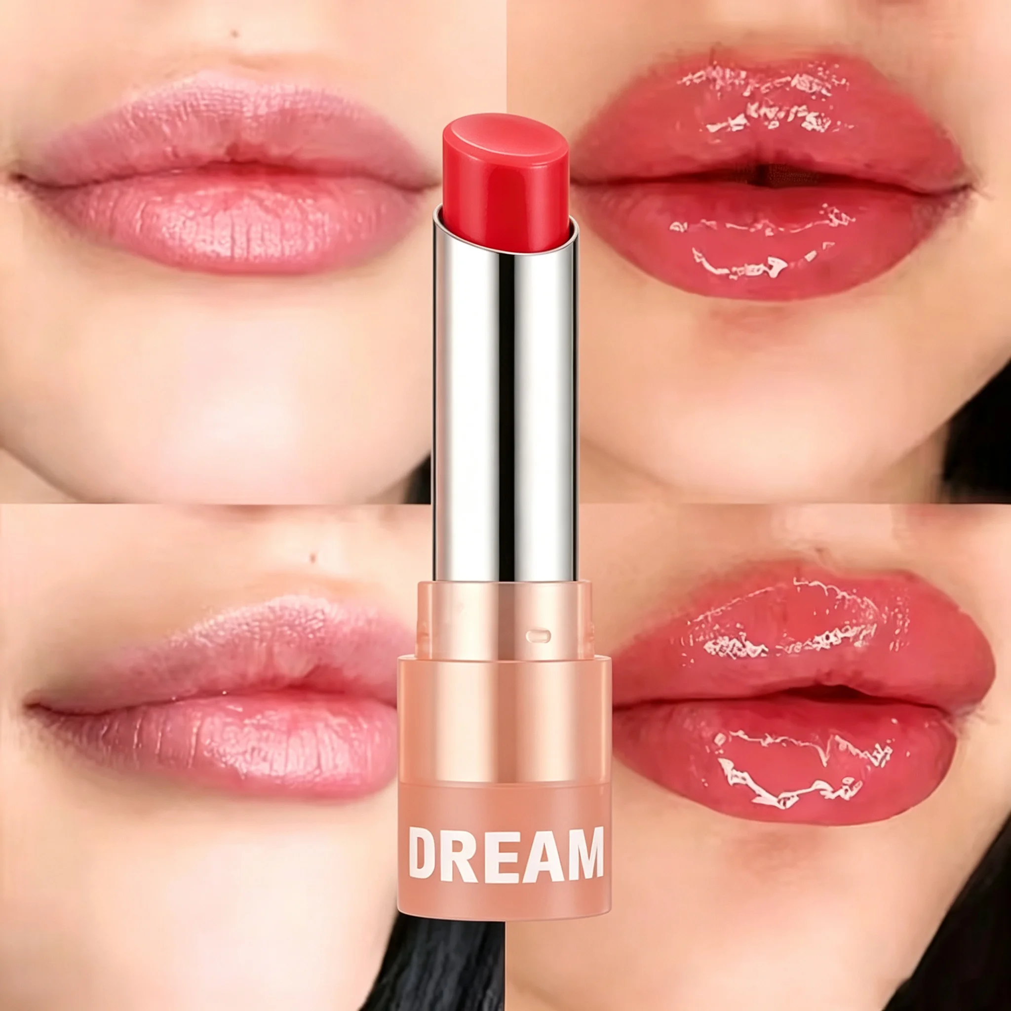 JUJU DREAM 9475 Tinted Lip Balm Moisturizing Glossy Finish Smooth Lightweight Long Lasting Coral Lip Color Daily Makeup