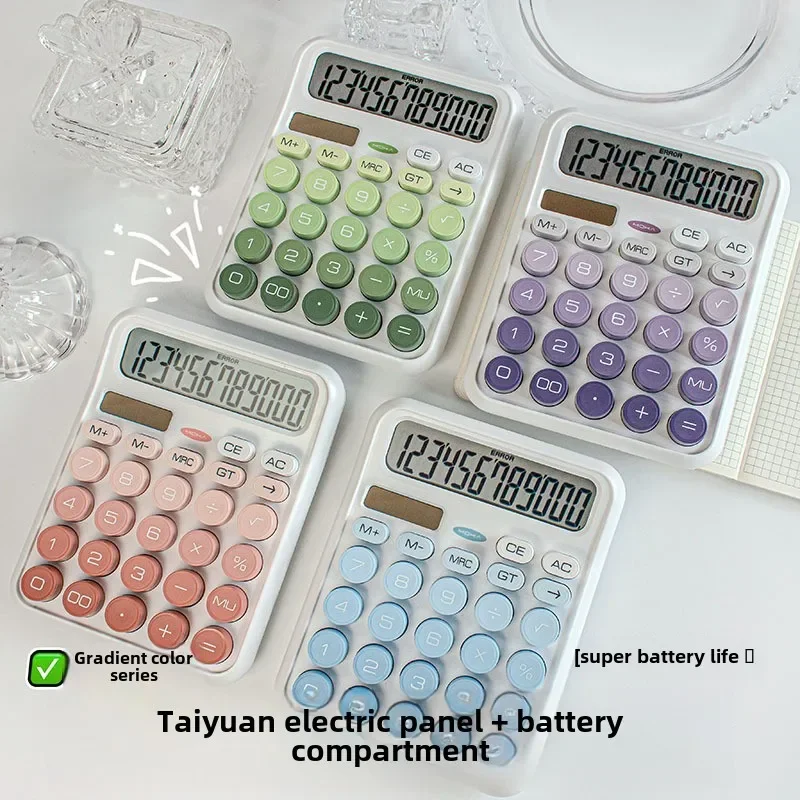 Gradation Candy Portable Calculators Large Display Mechanical Dot Keyboard Back To School Supplies Students/Finance Stationery