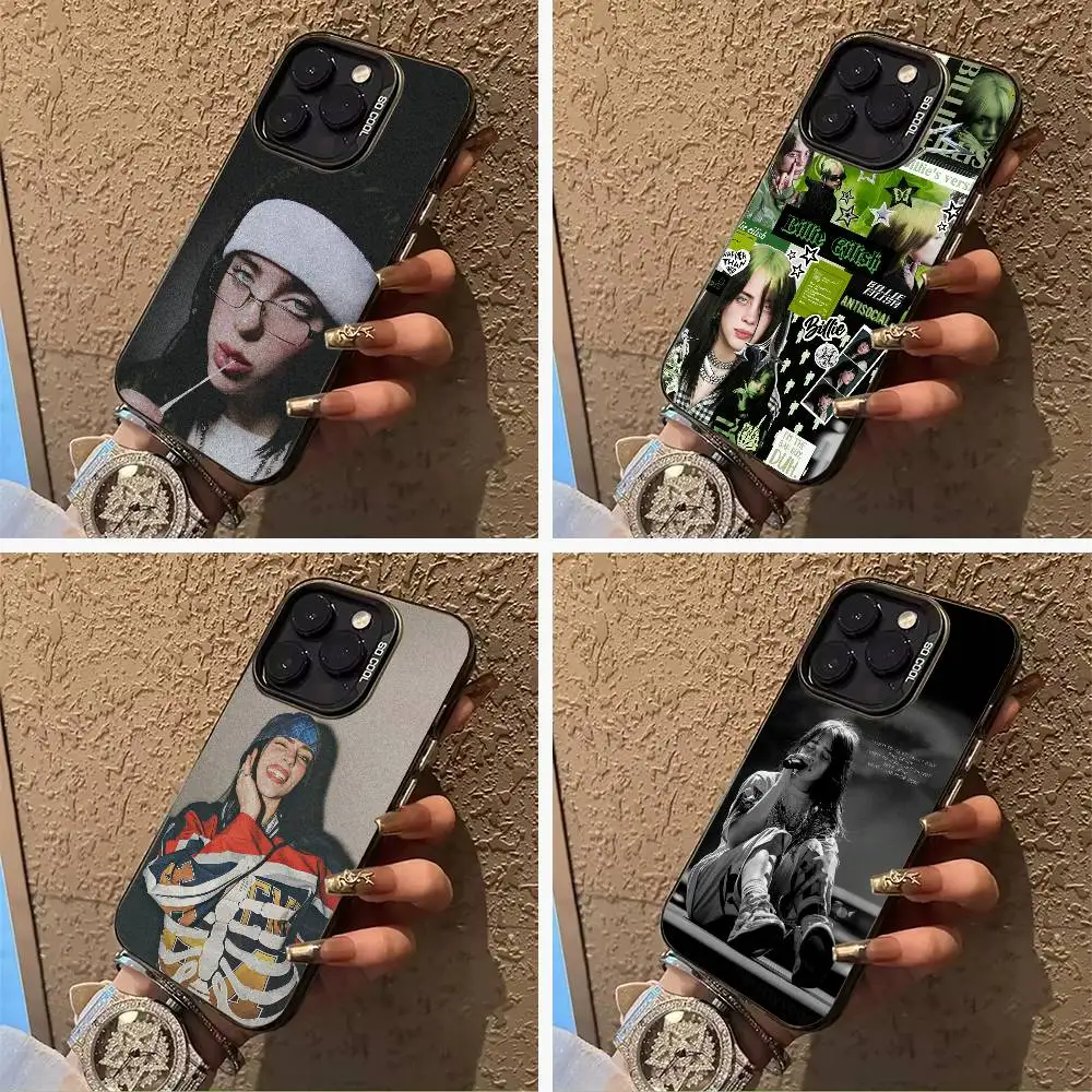 

Gen Z talented singer-Billie E-Eilish Phone Case For IPhone17 16 11 12 13 14 15 16 Pro Max Cover Colored Silver Funda Bumber