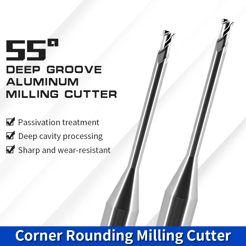 Augusttools HRC55 0.3-2mm Micro Flat Deep Groove End Mill For Aluminium Milling Cutter 4mm Tungsten Carbide CNC Machine Tools