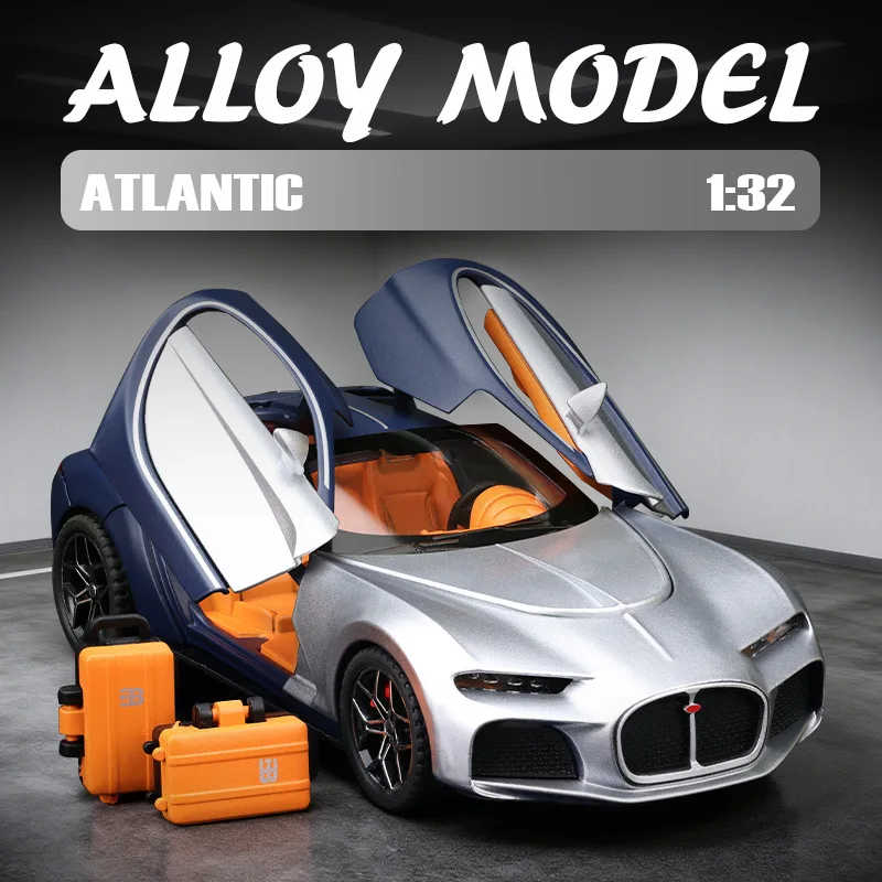 Modèle de voiture de collection en alliage moulé sous pression, modèle de voiture de route Atlantic en alliage 1:32, jouet pour enfants, cadeau
