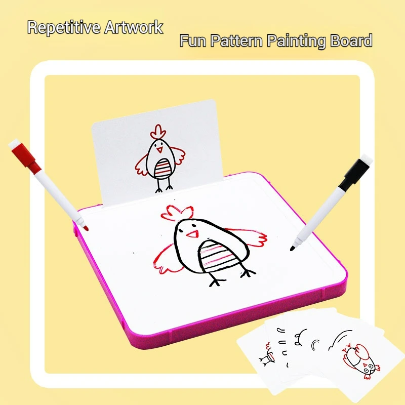 2-in-1 Kids Magnetic Doodle Board DIY Drawing Board with Pen& Beads Drawing Toys Montessori Educational Toys Kids Xmas Gifts
