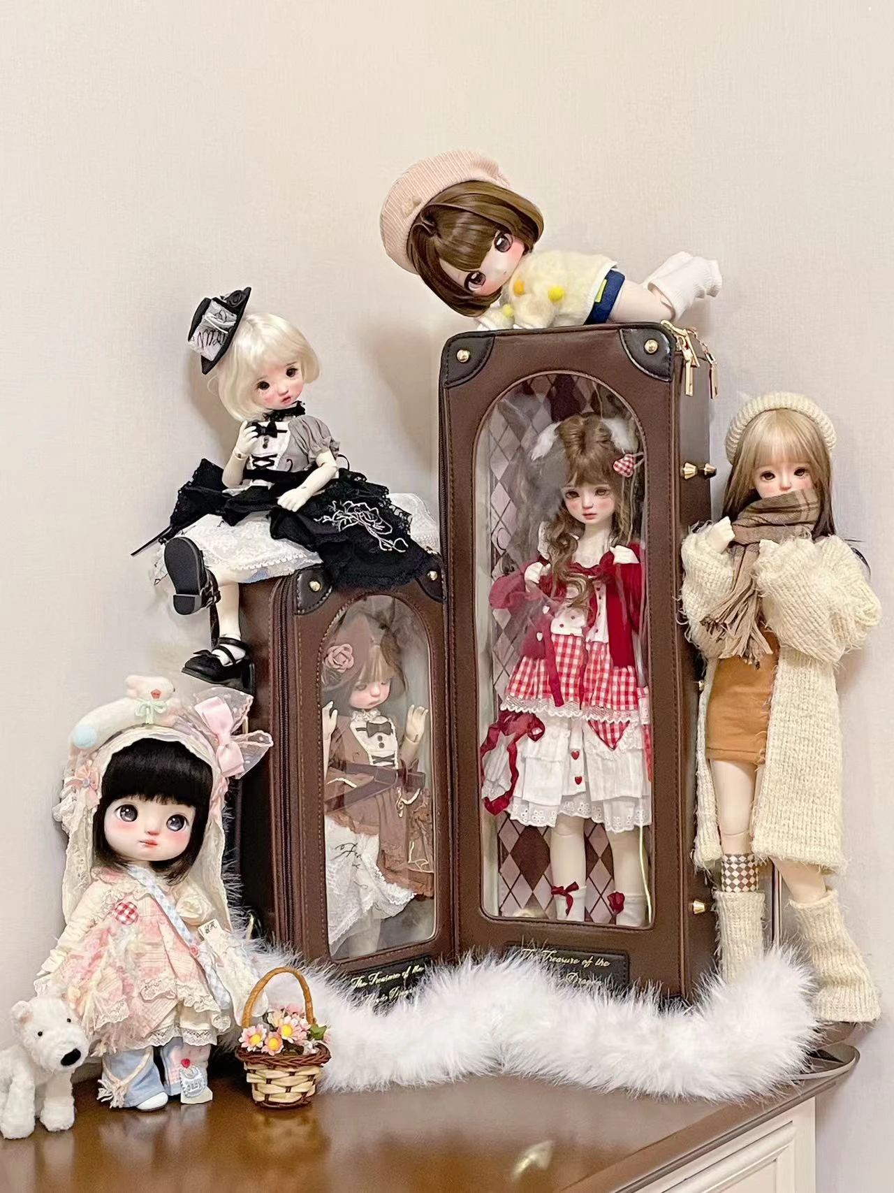 Original Kawaii Y2k 6 Points Bjd Baby Doll Bag Students Cute Doll Collection Bag Portable Crossbody Shoulder Bjd Shoulder Bags