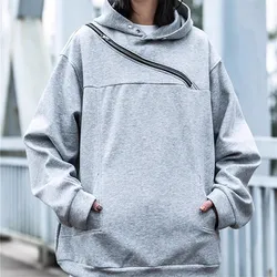 Y2K Techwear Autumn New Oversize Style Hooded Tracksuit Women Cotton Cargo Hoodie Fashion Mens Streetwear Zip Up Design Hoodies