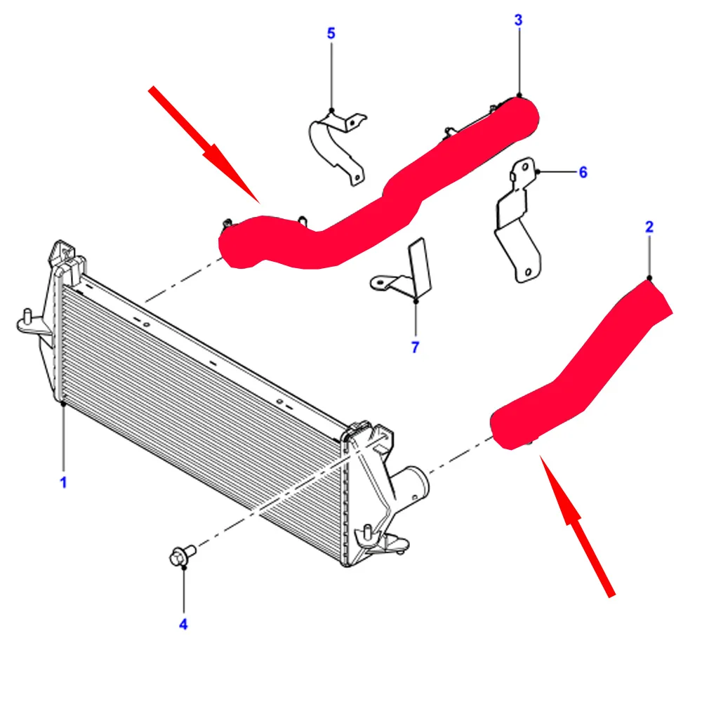 

Шланг интеркулера для Land Rover Defender Puma 2,2 TDCi L316 2007-2016 LR061831 LR029650 LR067644