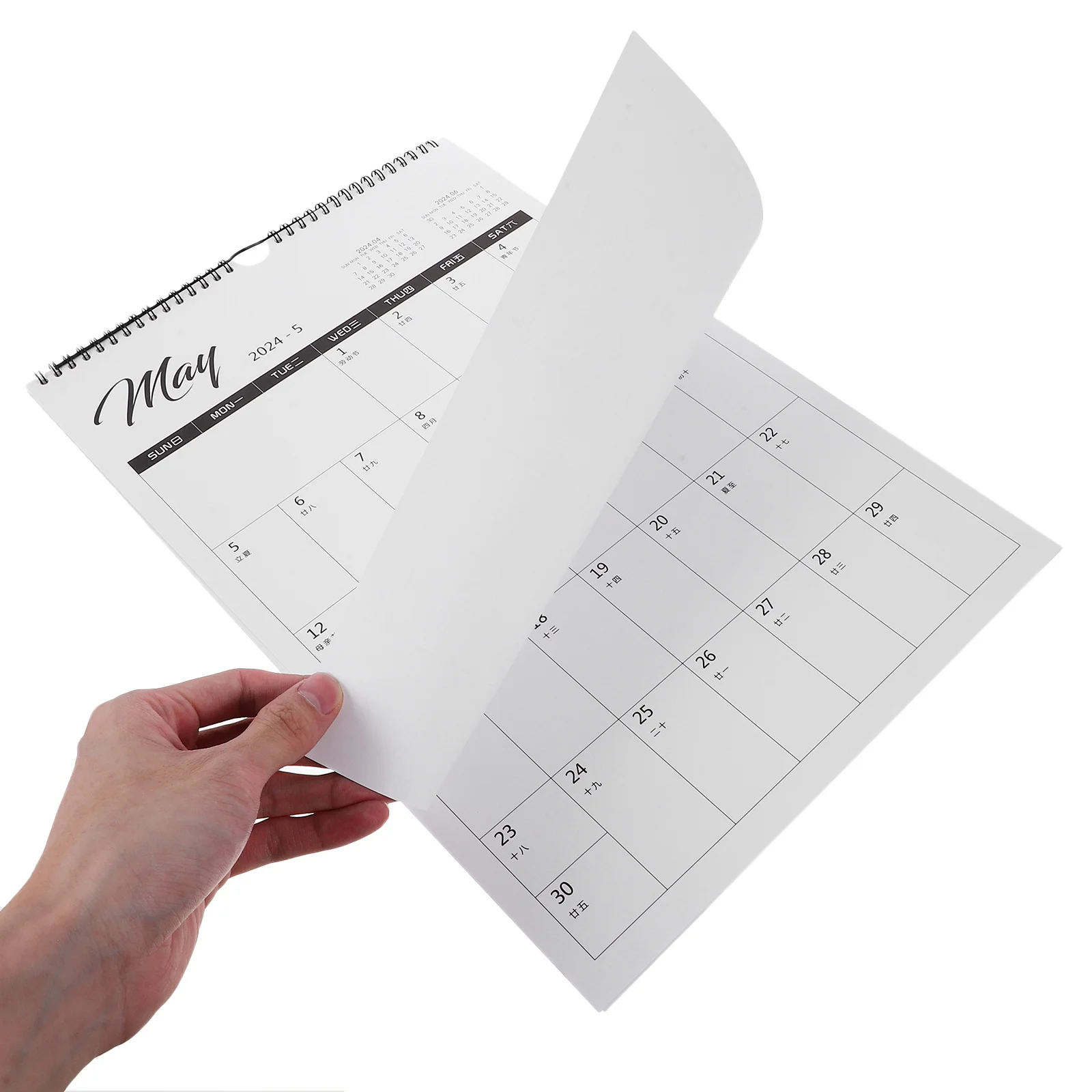 

Wall Mounted Monthly Calendar 2024 Large Print Hanging Calendar for Office Home Wall Planner Spiral Bound Notepad for Family