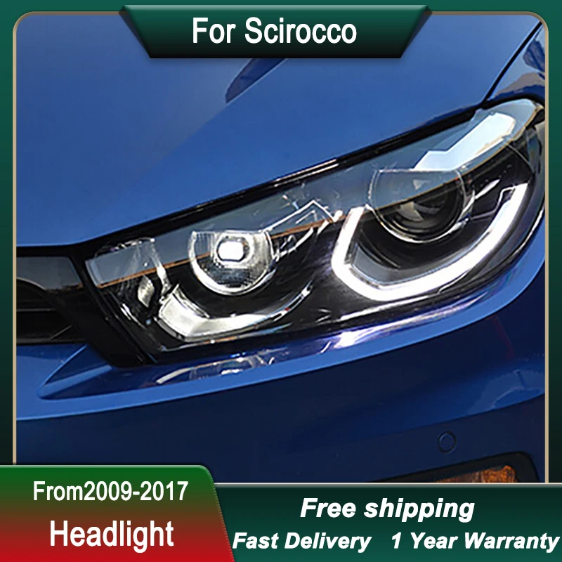 

Car Headlights For VW Scirocco 2009-2017 Refit to R mode LED lens style Tail Light Head Lamp DRL Head Lamp Front light Assembly