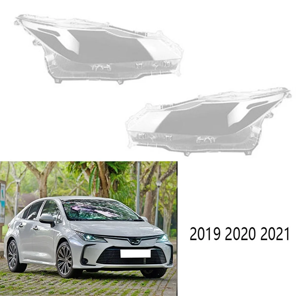 Front Right Headlight Cover Headlight Mask Head Light Lamp Shell for Toyota Corolla 2019 2020 2021