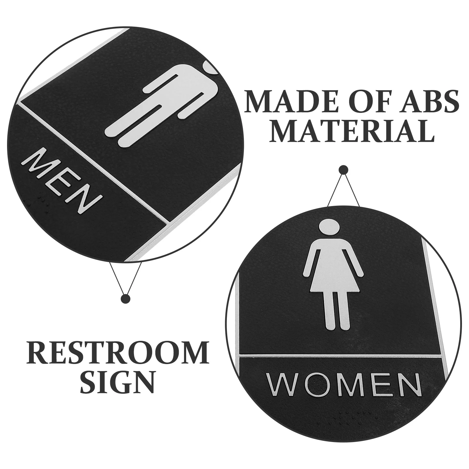 

2pcs Toilet Men Women Bathroom Signs For Door Restroom Identification Plate Washroom Symbol Wall Sign Decor Lavatory Sign