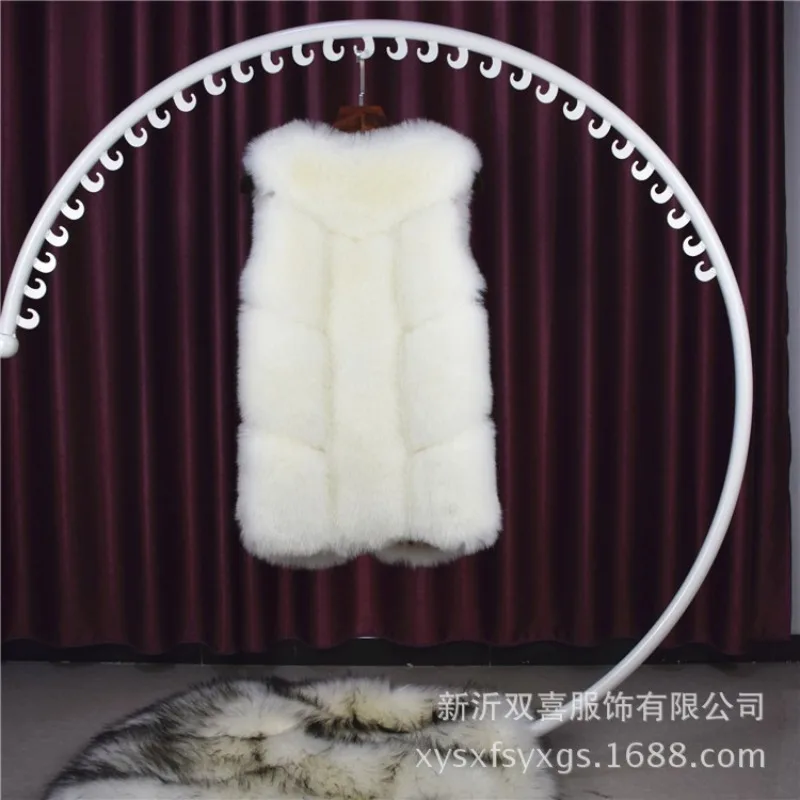Luxury Brand Women's Clothing Fur Vest Fox Faux Fur Coat Waistcoat Winter Coats New Women Warm Vest Fashion Jacket Tops