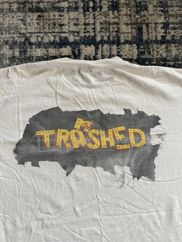 Vintage 1994 MTV Trashed Game Show T Shirt XL Rock Band Music GrungeRap