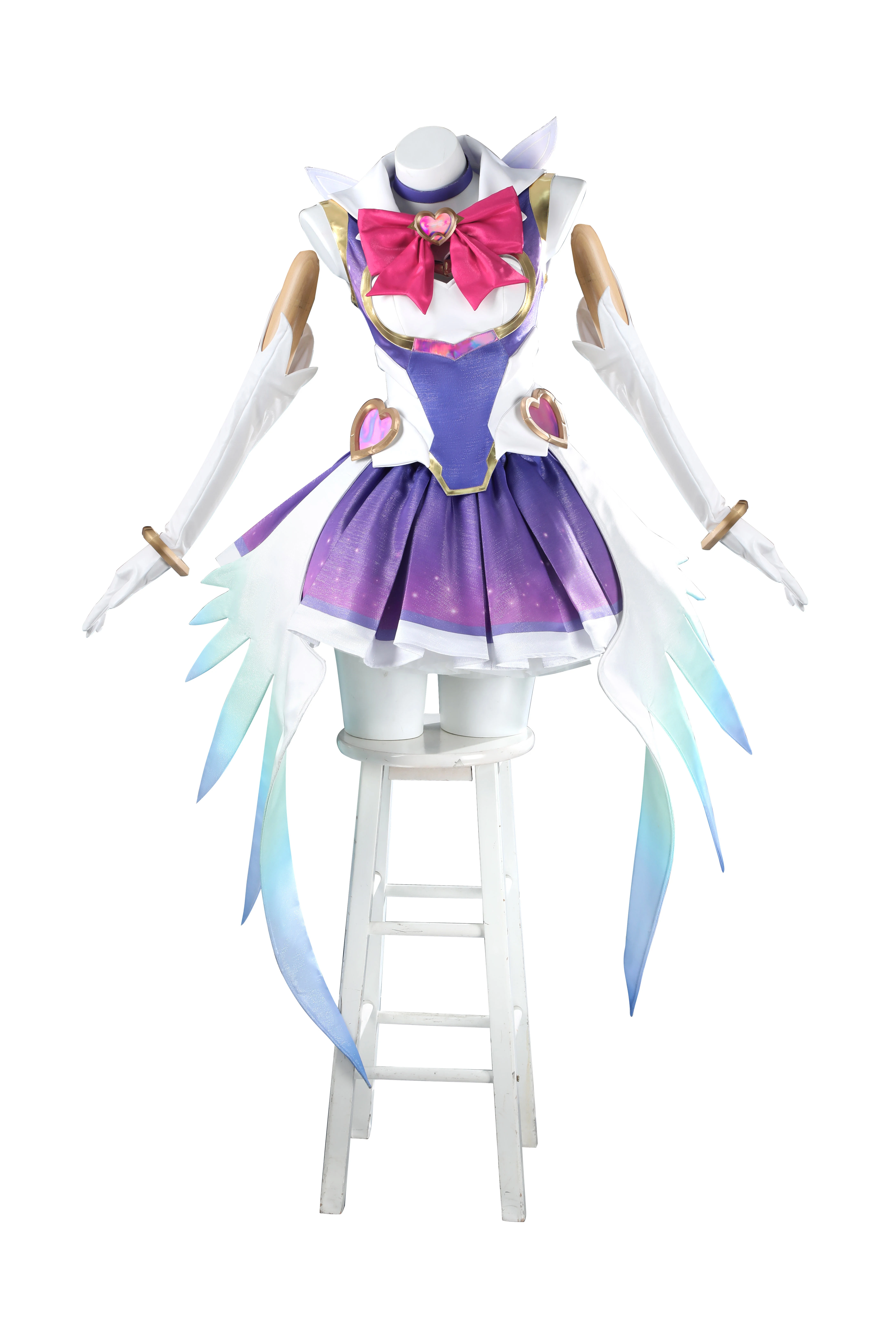 زي تنكري للفتيات السحرية من Game OW Kiriko فستان نسائي لطيف أرجواني مع جوارب وربطة عنق للهالوين ملابس المسرح التنكرية