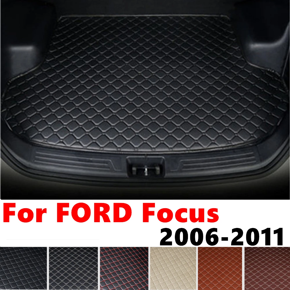 Car trunk mat for Ford Focus 2011 2010 2009 2008 07 2006 Rear Cargo Liner Cover Interior Accessories Tail Boot Tray luggage Pad