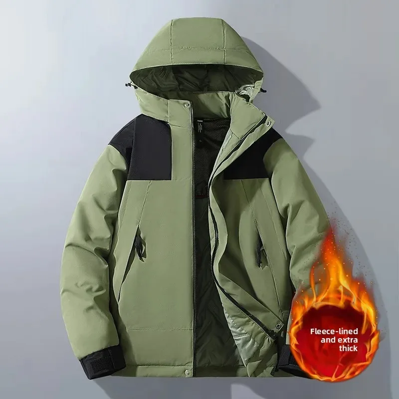 

Mens Cycling Jacket Windbreaker Graphene Winter Cotton-padded Jacket Men Cotton-padded Jacket Fashionable Detachable Cap Jacket