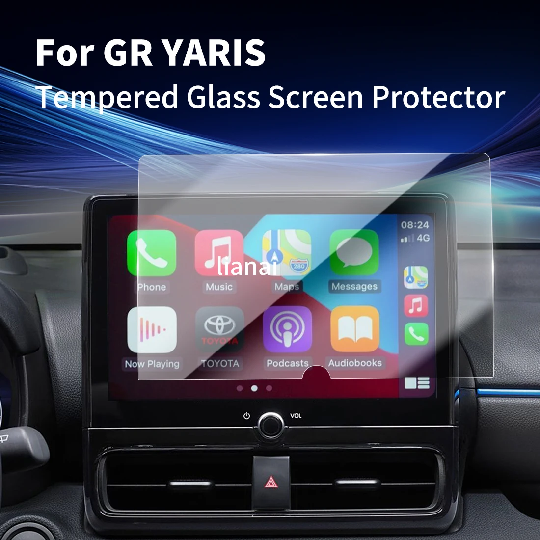 

Защитная пленка для экрана Carplay, защитная пленка из закаленного стекла, навигатор, автомобильные наклейки, аксессуары для Toyota GR YARIS 24