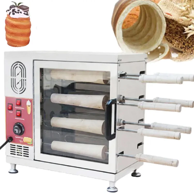 Commercial Donut Cone Machine Chimney 8pc Cake Stove Machine Stainless Steel Roll Ice Cream Machine