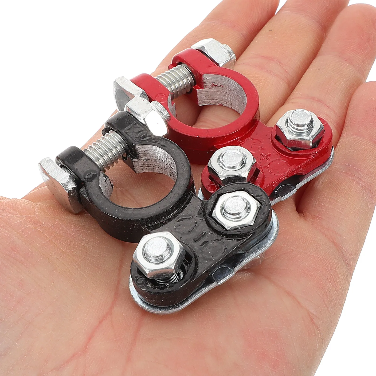 

1Pair Battery Terminal Clamp Connectors Aluminum Alloy Car Battery Clips for Truck Vehicle Quick Disconnect Cable Ends