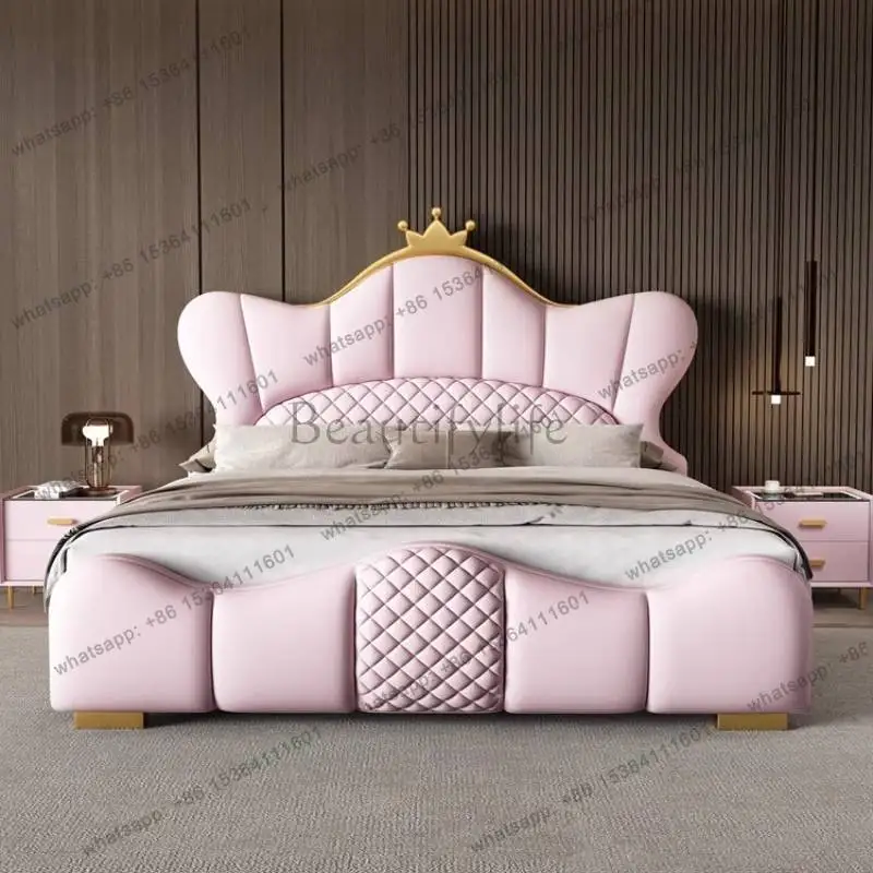 YJ Dormitory Mattresses Double Bed Frame Couples Bunker Wooden Double Bed King Queen Letto Matrimoniale Furniture