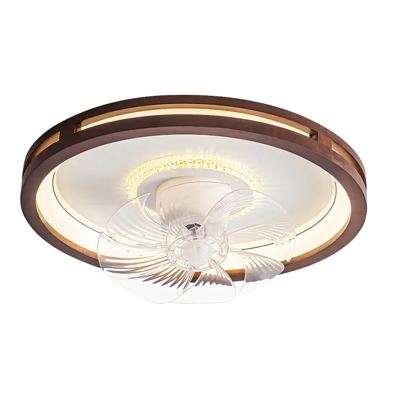 New Chinese-style shaking fan light, simple and ultra-thin bedroom dining room household ceiling fan light, light luxury
