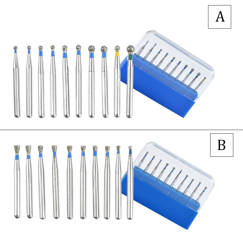 10Pcs/box Dental Diamond Br Series High Speed Stainless Steel Suitable Polishing Teeth Whitening Polishing Tool