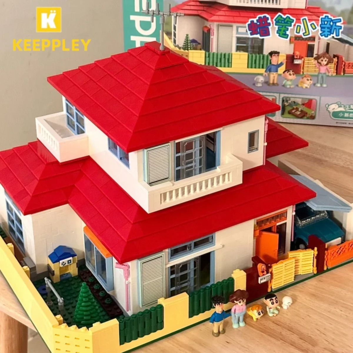

Keeppley Building Blocks Crayon Shin Chan's Home Anime Street View Model House Splicing Decoration Toys Collection Original
