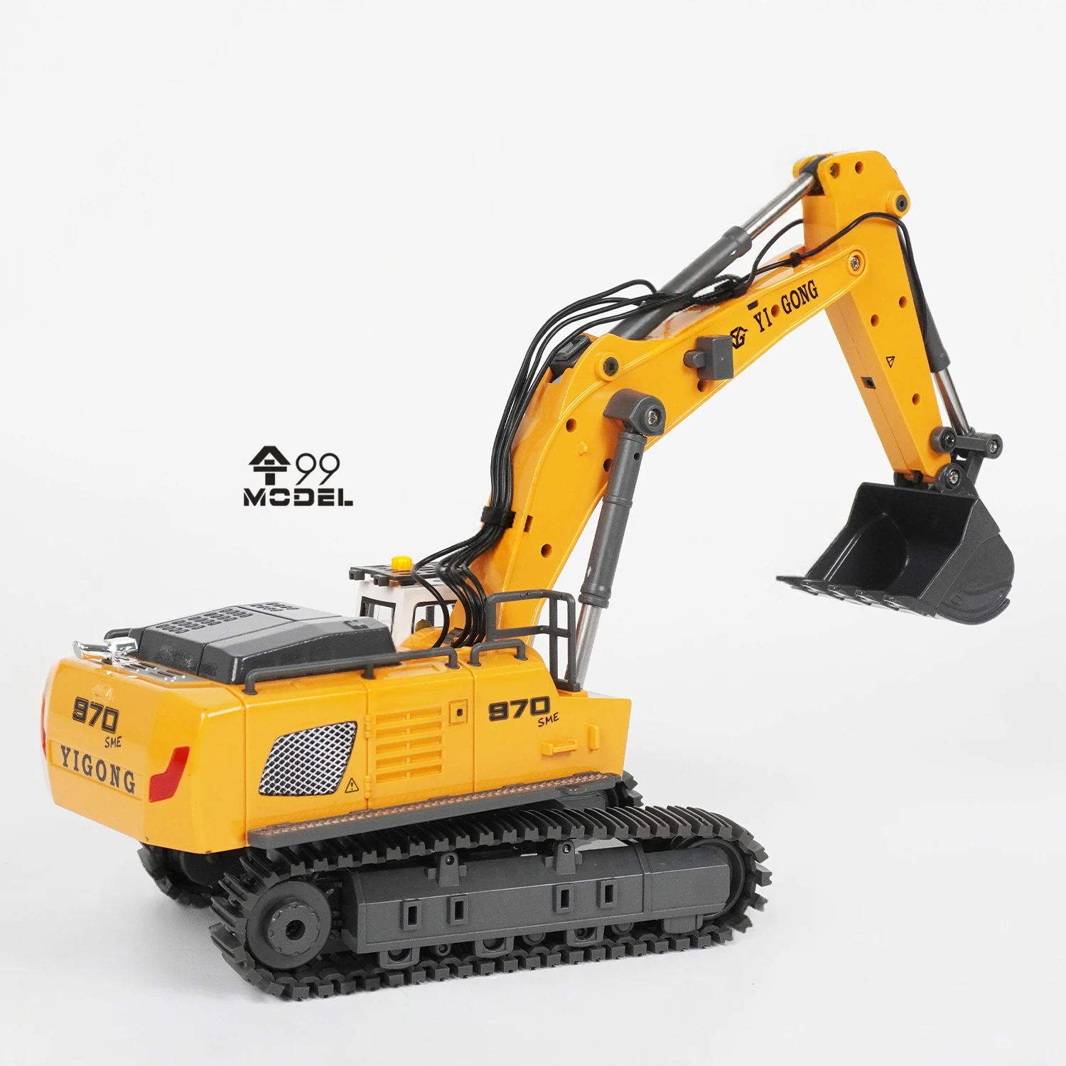 970 RC 미니 굴삭기 1/50 스케일 전동 굴삭기 시뮬레이션 모델 데스크탑 RC 굴삭기 조명 시스템 포함 RC 자동차 장난감 선물