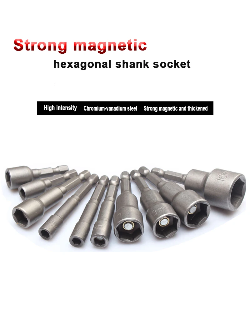 1Pcs English 65-150 Long Electric Drill Pneumatic Internal And External Hexagonal Handle Screwdriver Wrench Set 1/4 Socket Head