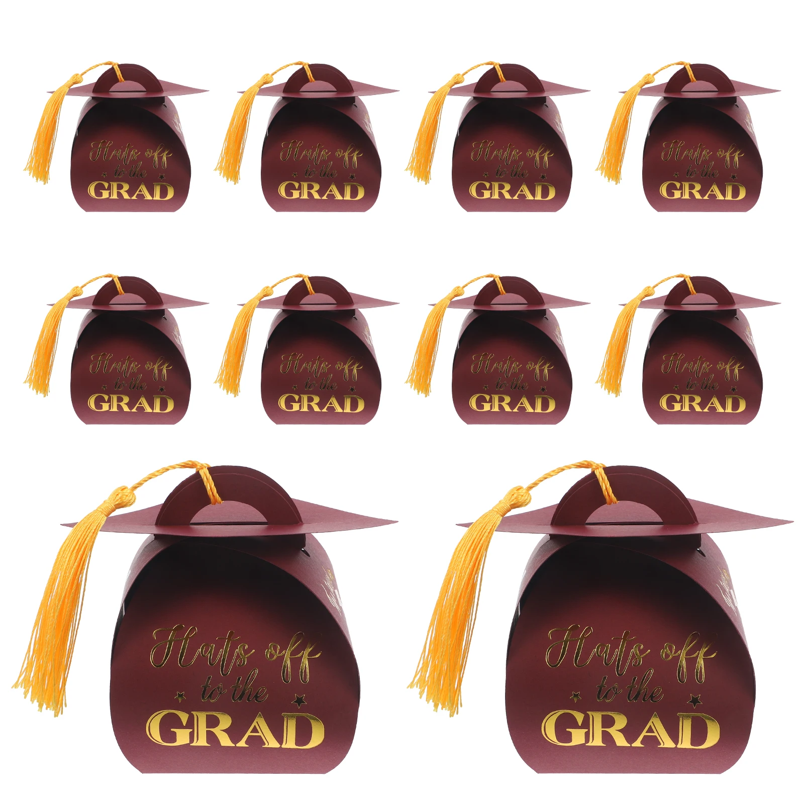 

10 Pcs Graduation Cap Favor Boxes Party Candy Holder Holders Decorative Container