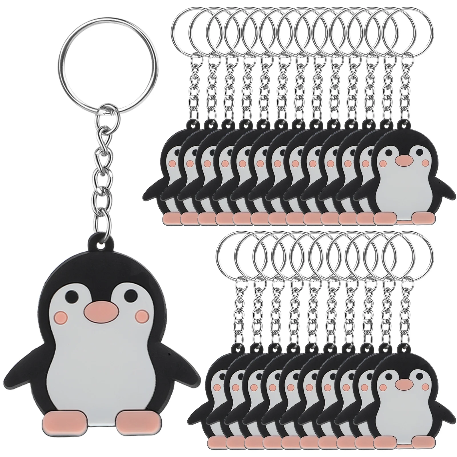 

24pcs Penguin Keyrings Cute Animal Keychain Ornaments For Backpacks Keys Wallets Party Favors Decorative Pendant Gift Idea
