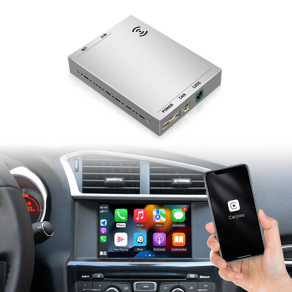 Wireless Carplay Android Auto Solution For Peugeot Citroen SMEG&MRN NAC Wireless Carplay Decoder Screen Mirroring
