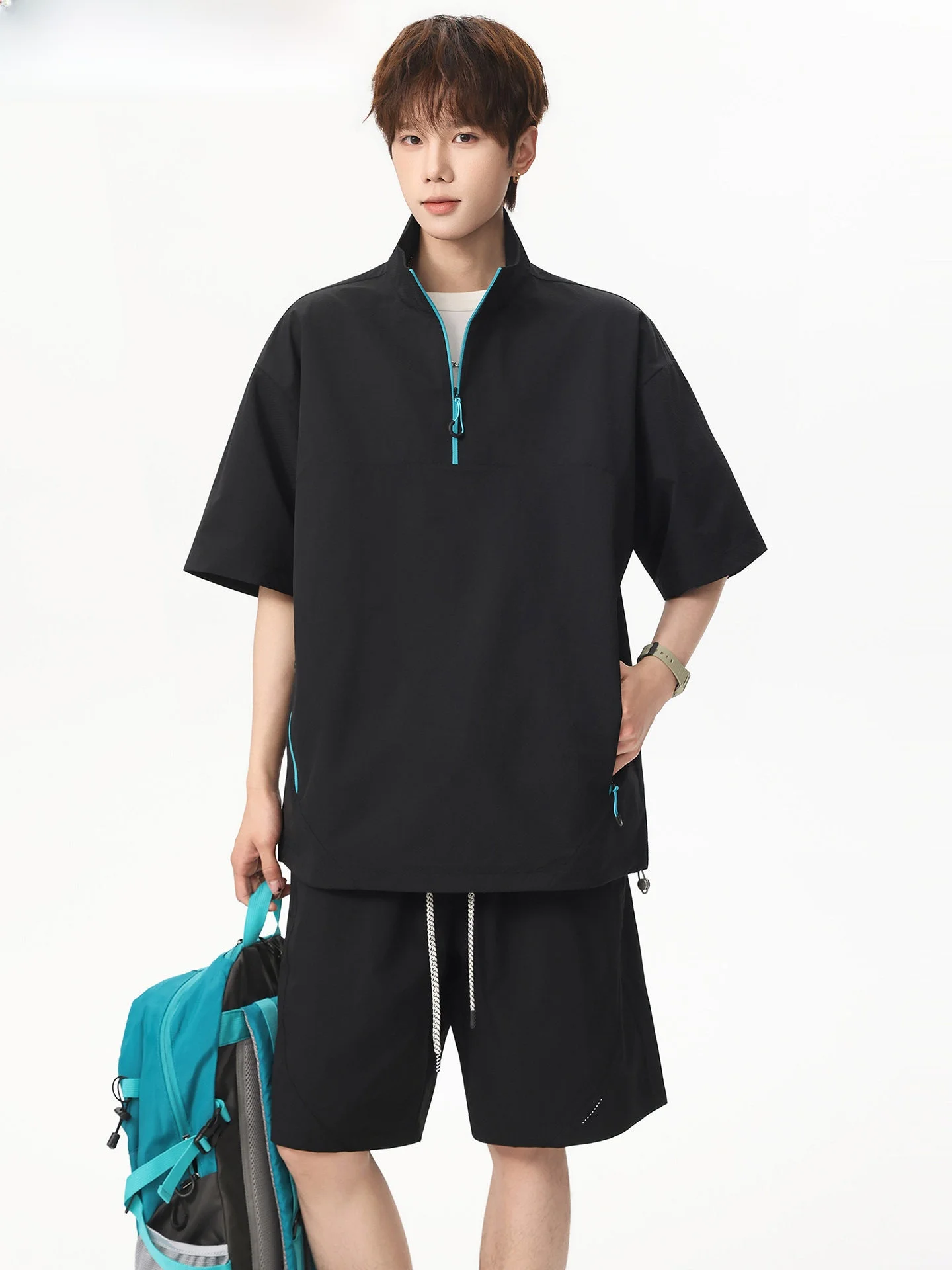 conjunto-deportivo-de-verano-para-hombre-wassup-shark-de-secado-rapido-con-media-cremallera-manga-corta-y-pantalones-cortos-informal-para-exteriores-de-dos-piezas-fibra-de-poliester