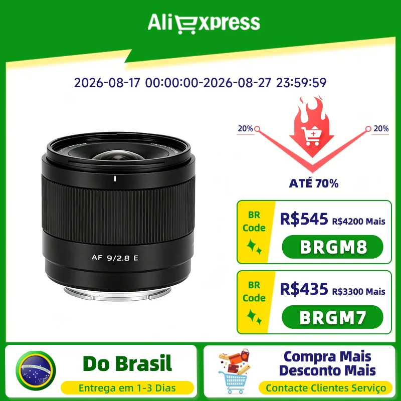 Viltrox 9mm f/2.8 Air APS-C Lente Grande Angular Autofoco Abertura Ampla Compatível com Montagem Sony E ZV-E10 Nikon Z Fujifilm X para Câmeras