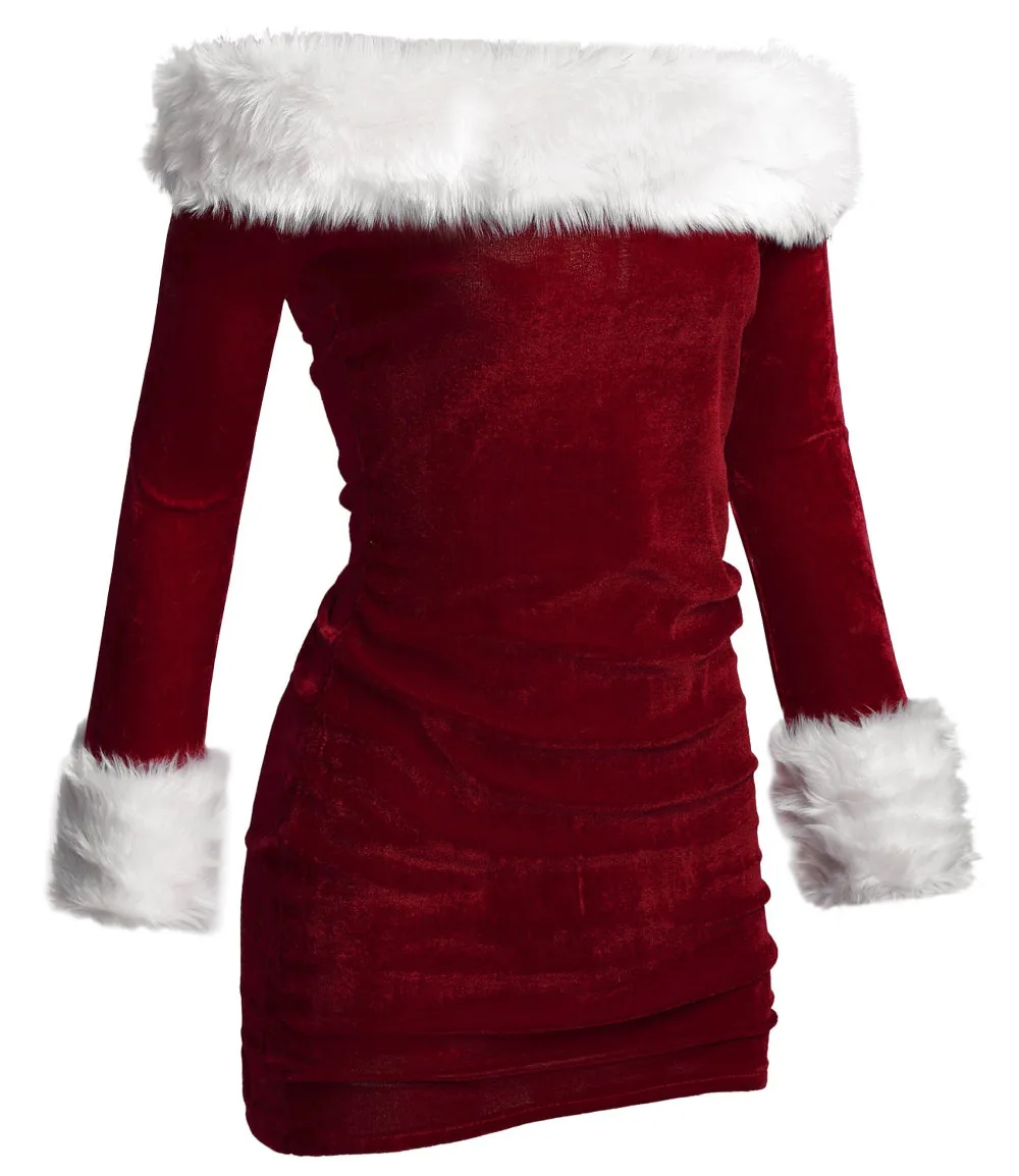 M L XL 2XL High Quality Women Christmas Dress Sexy Red Christmas Costumes Santa Claus for Adults Uniform Kimono Xmas Costume