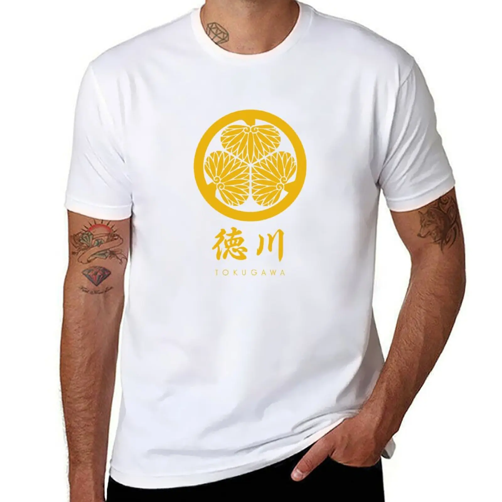 Kamon Clan algodón Tokugawa con camisa Nombre camiseta hombre Clan hombre camisa t algodón