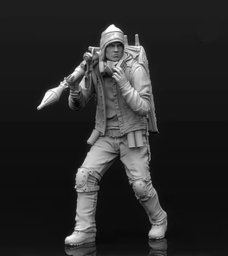 1/35 Scale Resin Figures Die-cast Model Kits Rocket Launcher Gunner Hobby Miniatures Unassambled Unpainted 722